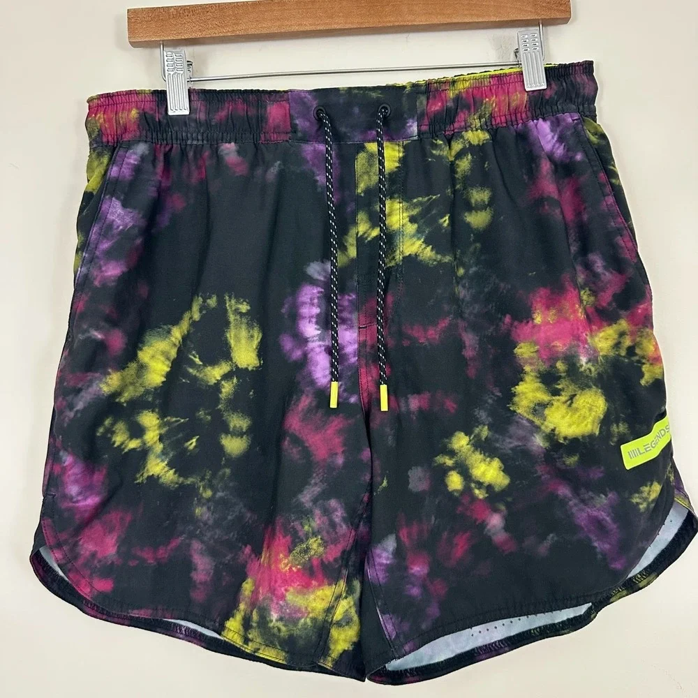 Legends Luka Shorts Multicolor Tie Dye Lined Drawstring Athletic Workout Mens L
